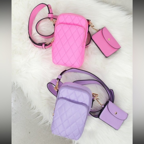 NWT Jen & Co Quilted Purple Crossbody Bag - Picture 1 of 6